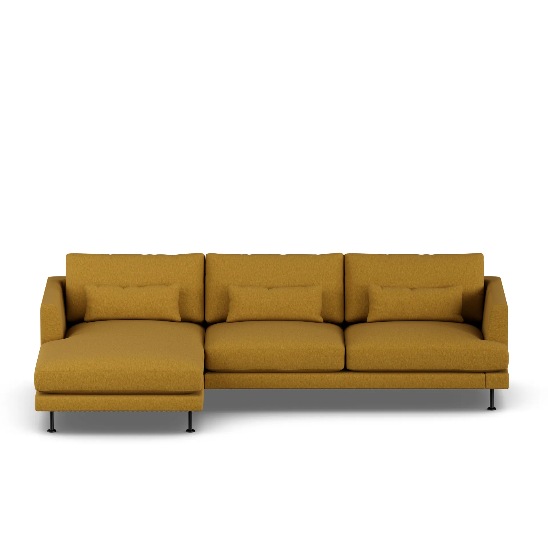 Bredhult sofa, Luiza Mustard 3972-sort stål, 2,5-pers. C2 1898