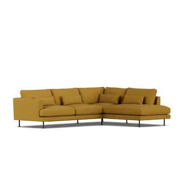 Bredhult sofa - Luiza Mustard 3972-sort stål, 3-pers. A1 - 1898