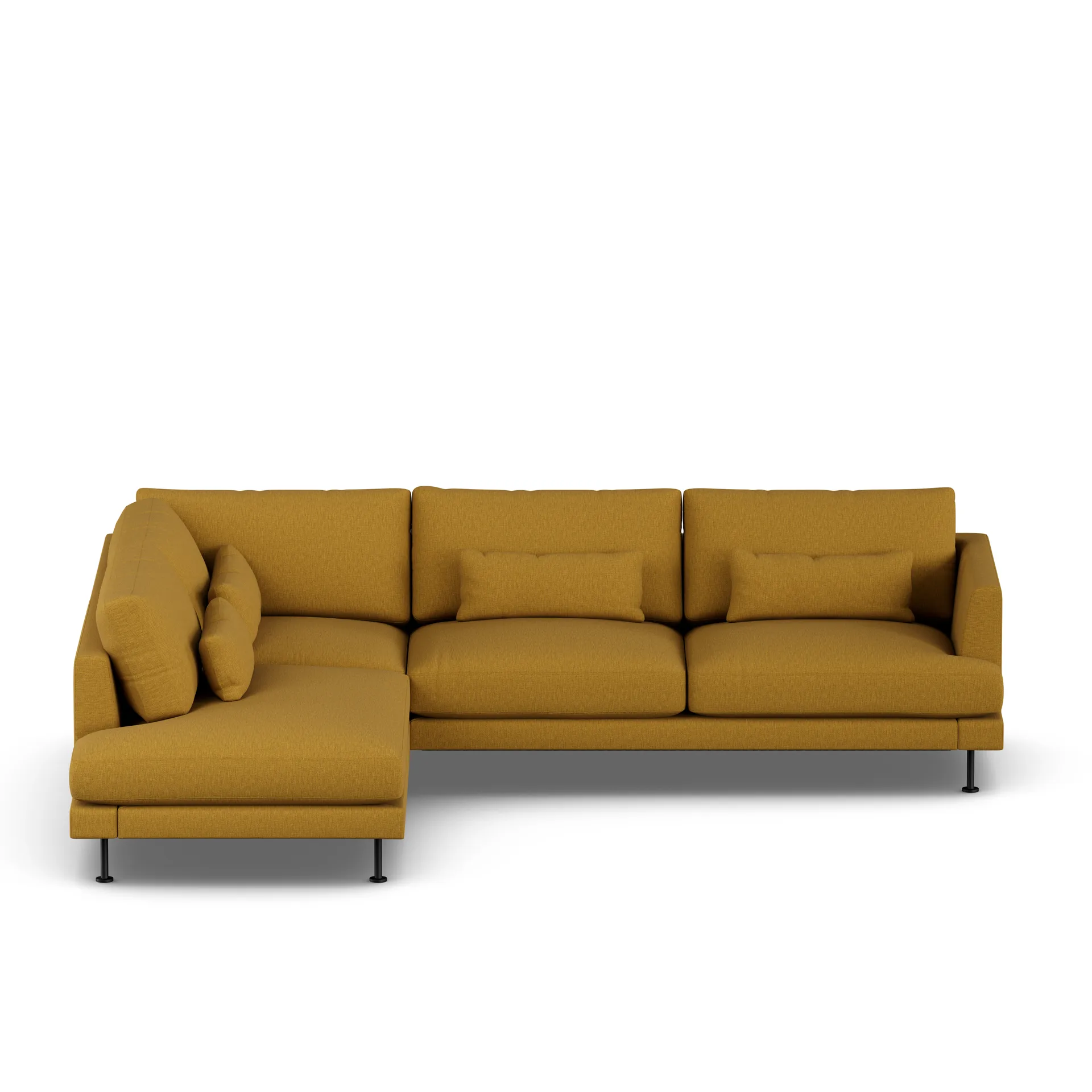Bredhult sofa, Luiza Mustard 3972-sort stål, 3-pers. A2 1898