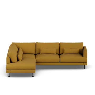 Bredhult sofa - Luiza Mustard 3972-sort stål, 3-pers. A2 - 1898