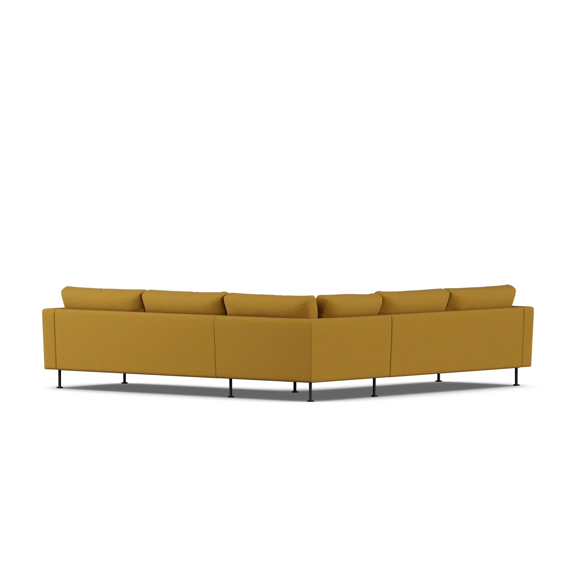 Bredhult sofa, Luiza Mustard 3972-sort stål, hjørnesofa F 1898