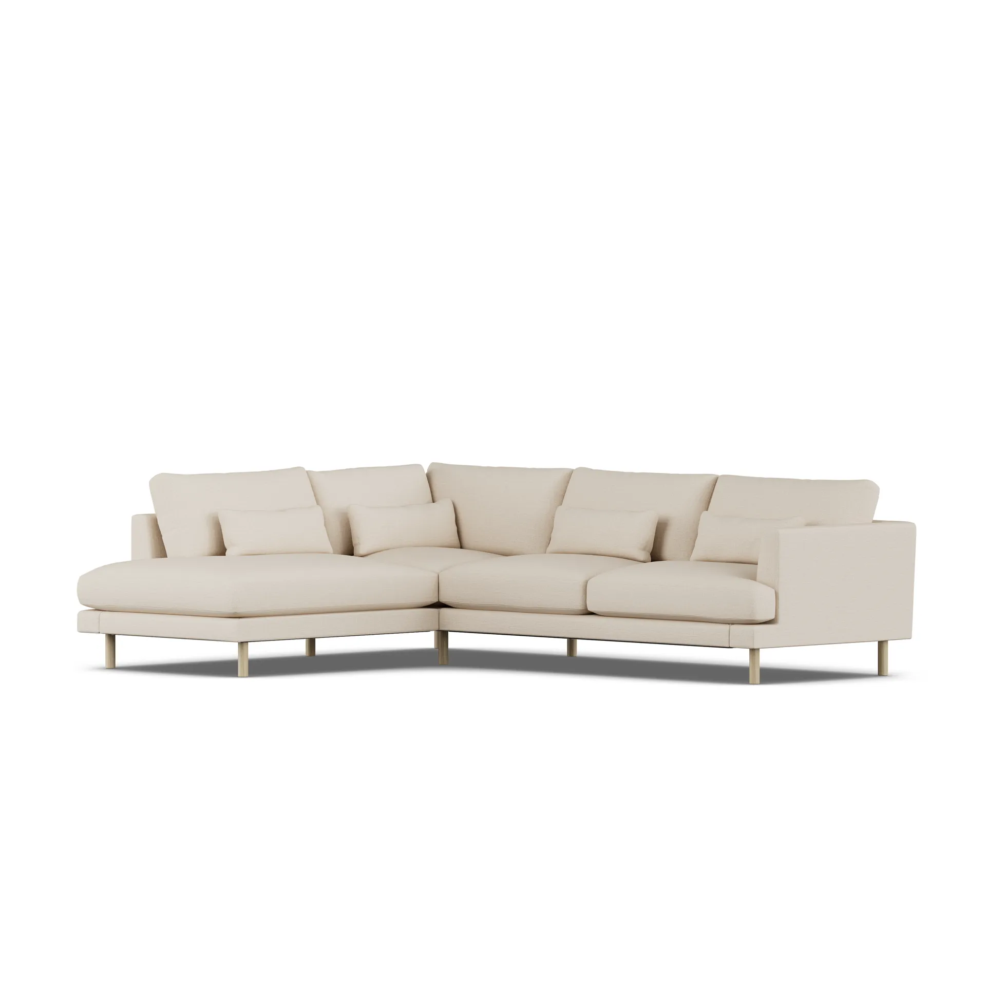 Bredhult sofa, Same Beige 6670-hvidolieret eg, 3-pers. A2 1898