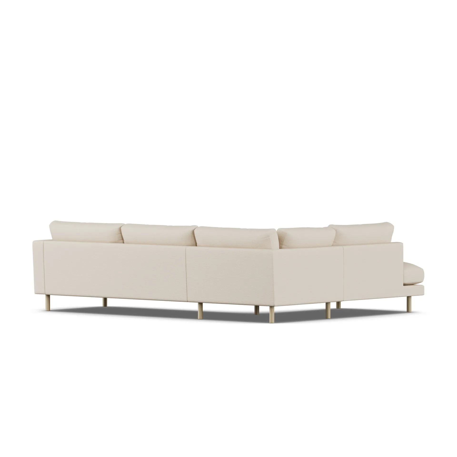 Bredhult sofa, Same Beige 6670-hvidolieret eg, 3-pers. A2 1898