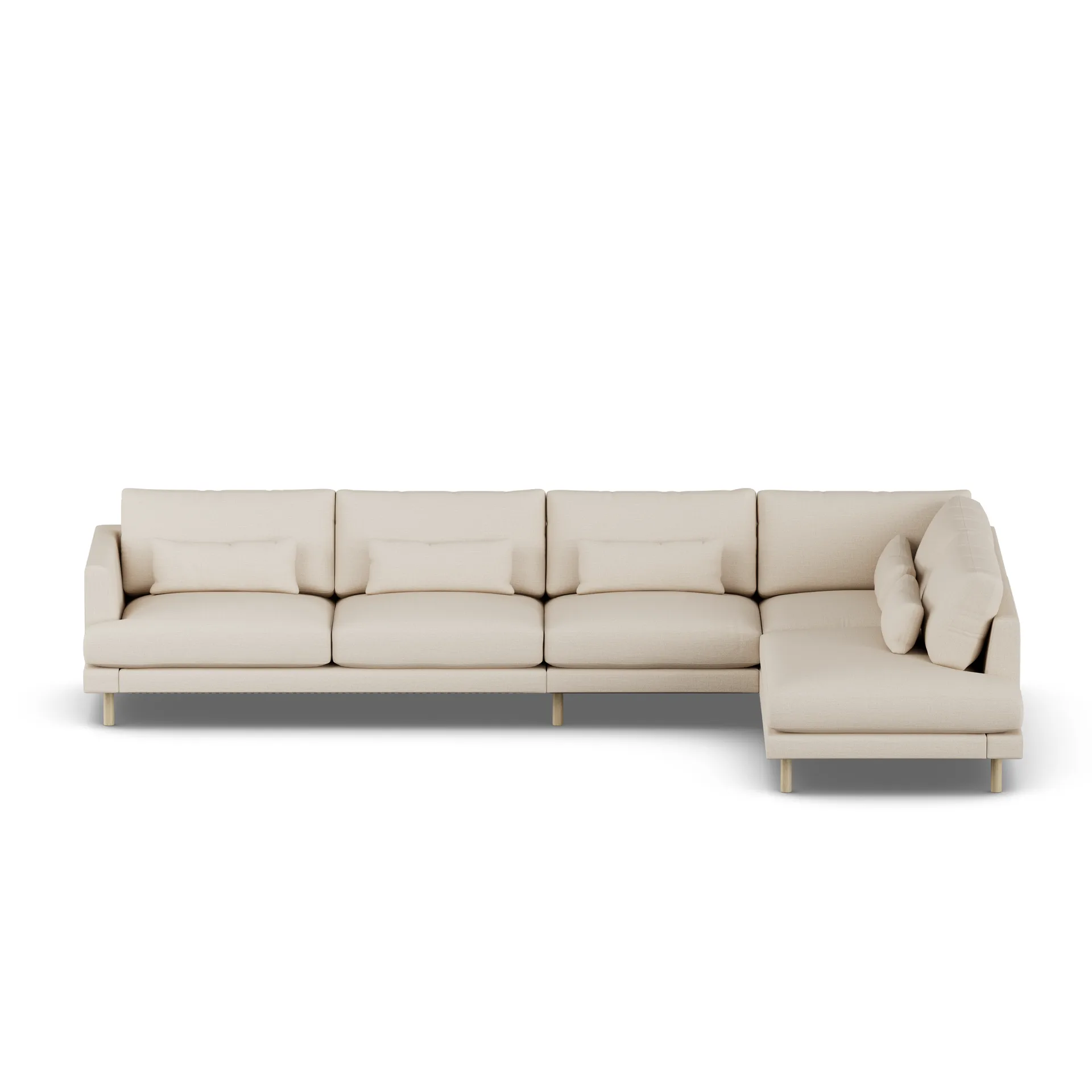 Bredhult sofa, Same Beige 6670-hvidolieret eg, 4-pers. B1 1898