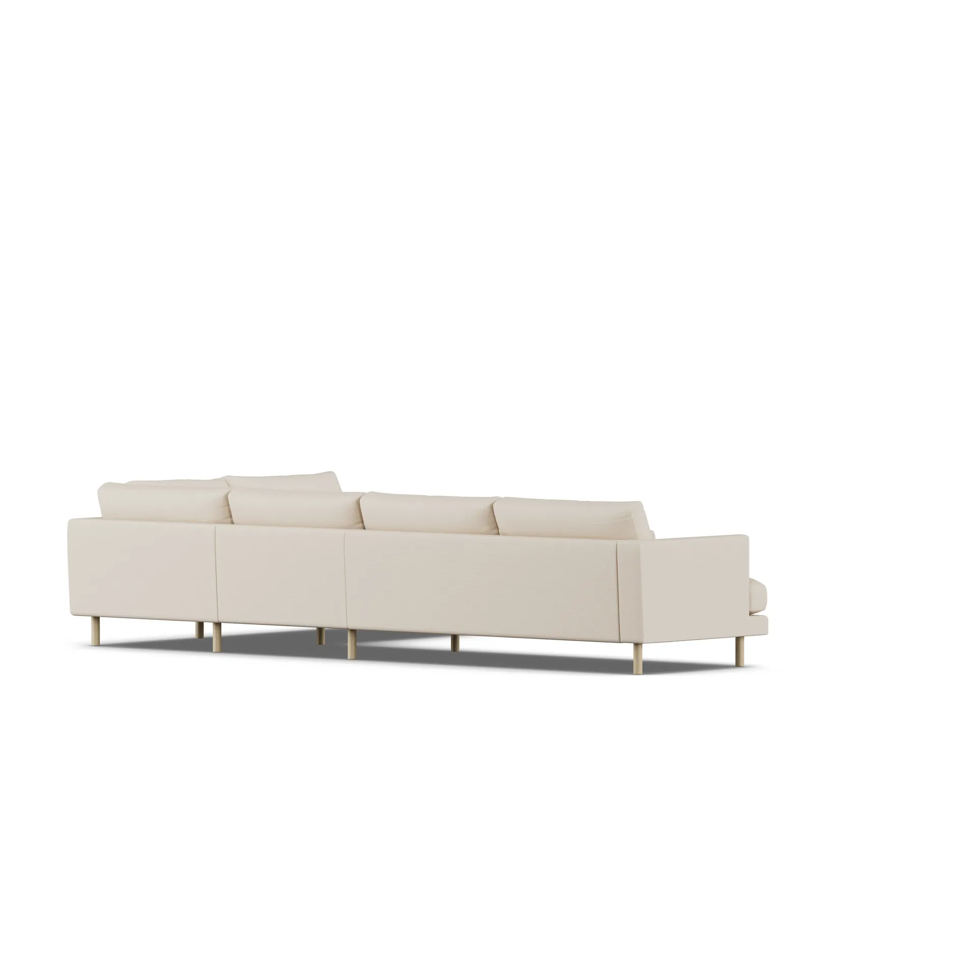 Bredhult sofa, Same Beige 6670-hvidolieret eg, 4-pers. B1 1898