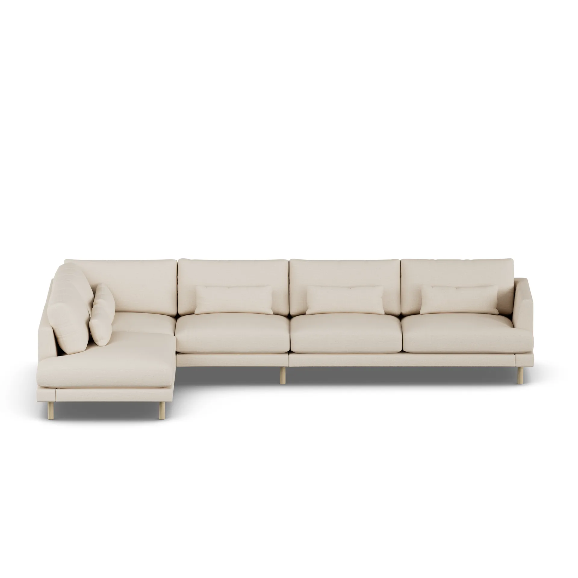 Bredhult sofa, Same Beige 6670-hvidolieret eg, 4-pers. B2 1898