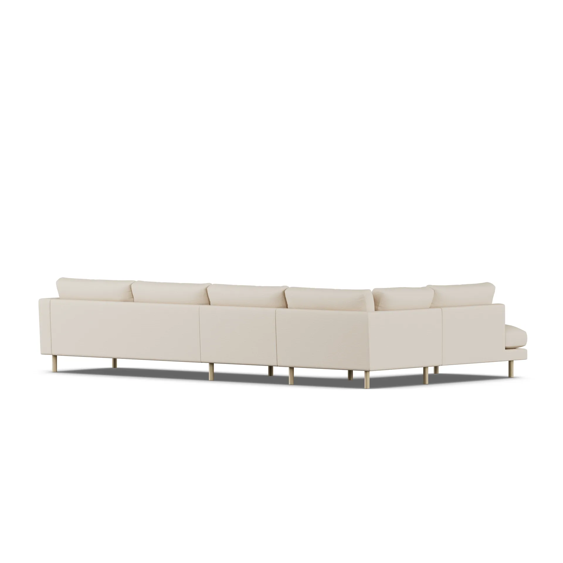 Bredhult sofa, Same Beige 6670-hvidolieret eg, 4-pers. B2 1898