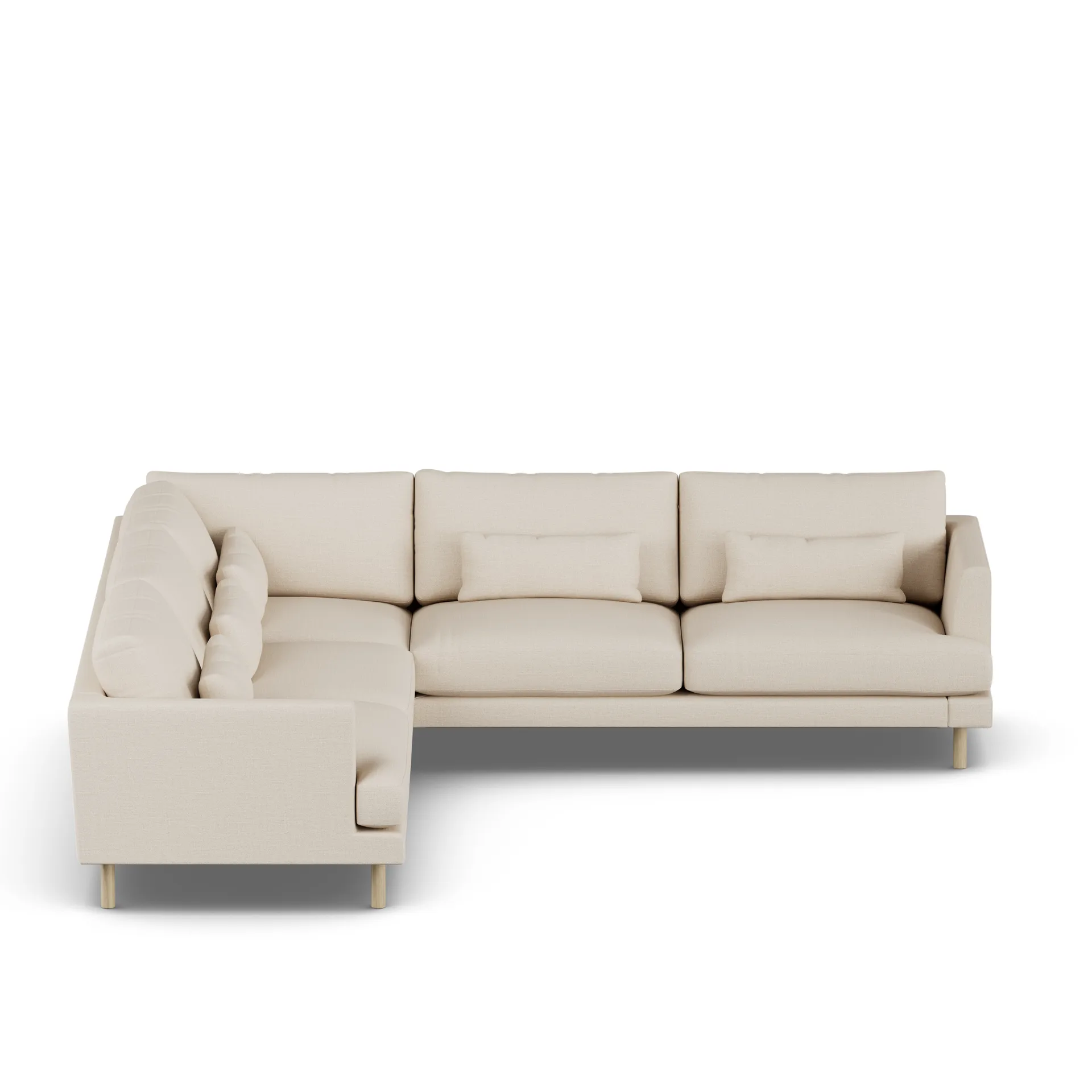 Bredhult sofa, Same Beige 6670-hvidolieret eg, hjørnesofa F 1898