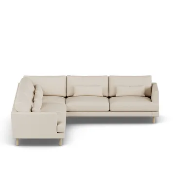 Bredhult sofa - Same Beige 6670-hvidolieret eg, hjørnesofa F - 1898