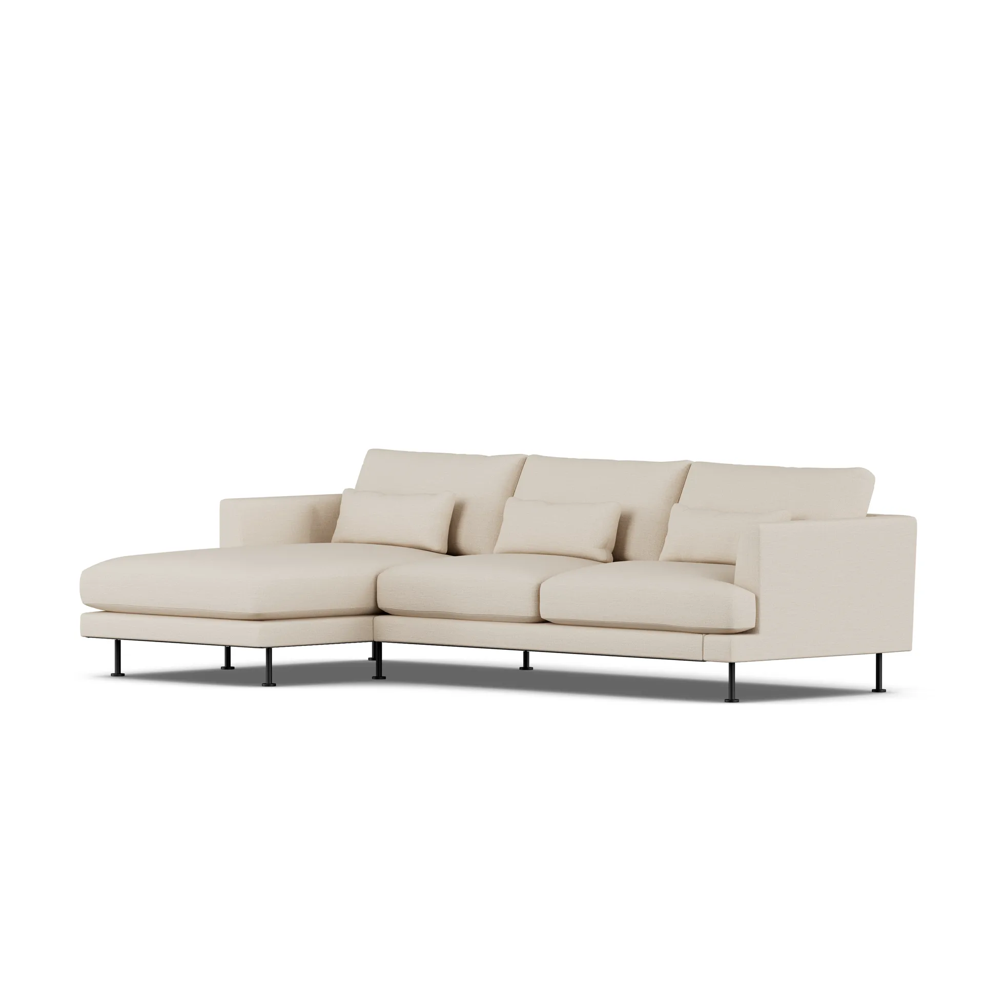 Bredhult sofa, Same Beige 6670-sort stål, 2,5-pers. C2 1898
