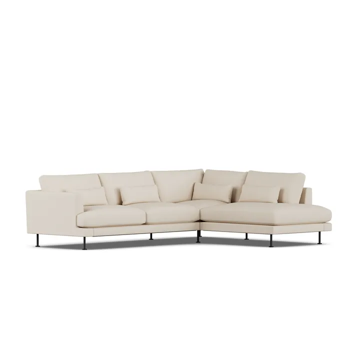 Bredhult sofa - Same Beige 6670-sort stål, 3-pers. A1 - 1898