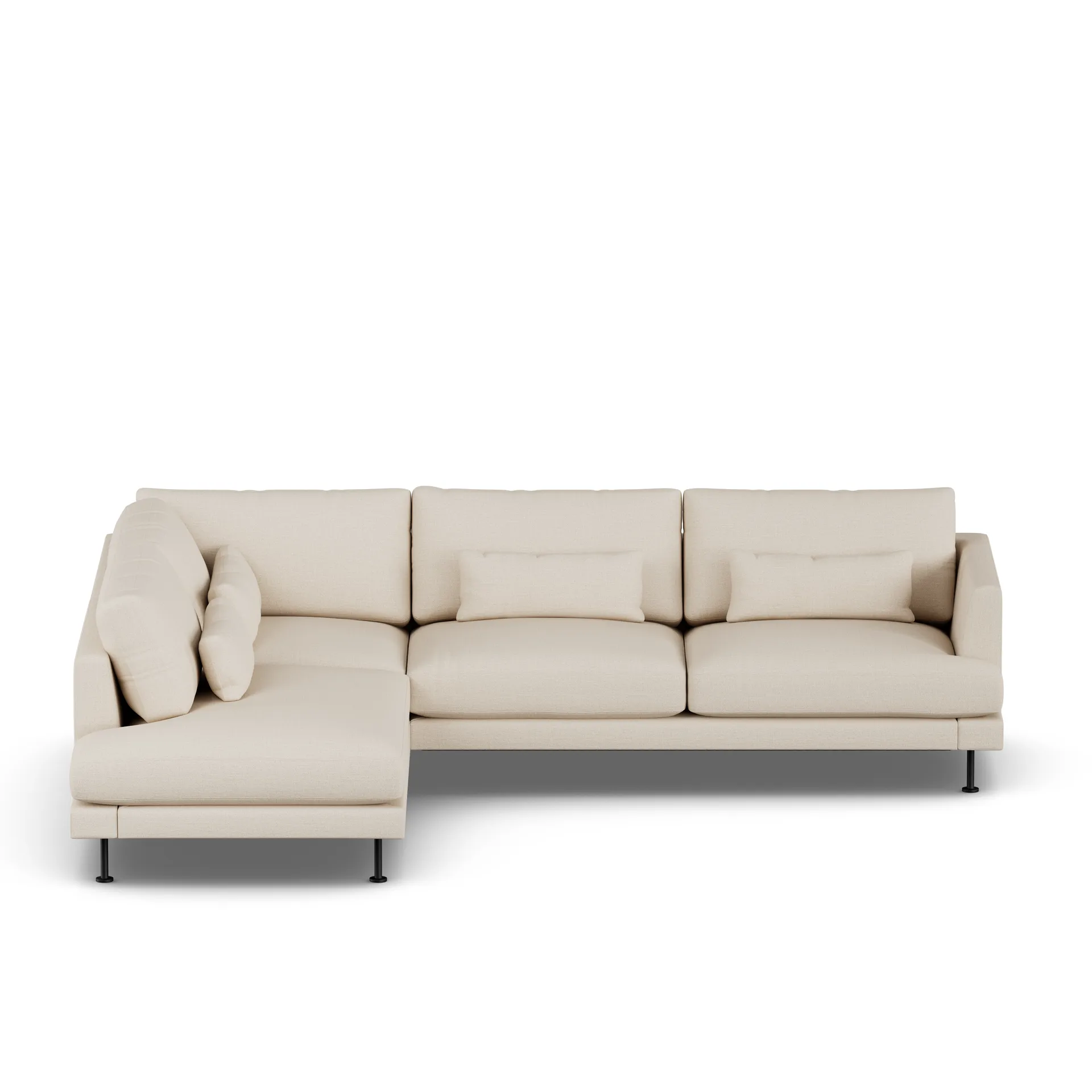 Bredhult sofa, Same Beige 6670-sort stål, 3-pers. A2 1898