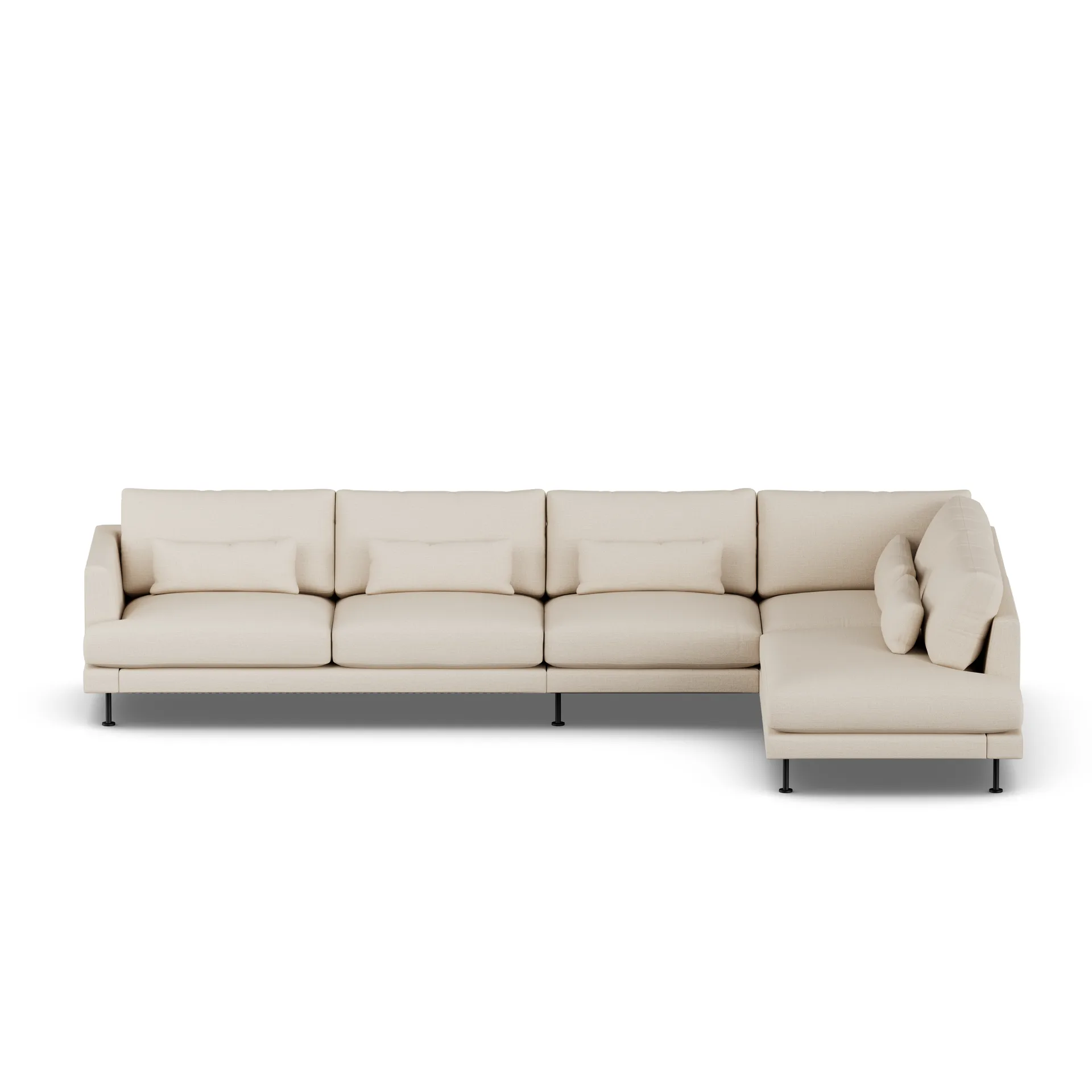 Bredhult sofa, Same Beige 6670-sort stål, 4-pers. B1 1898