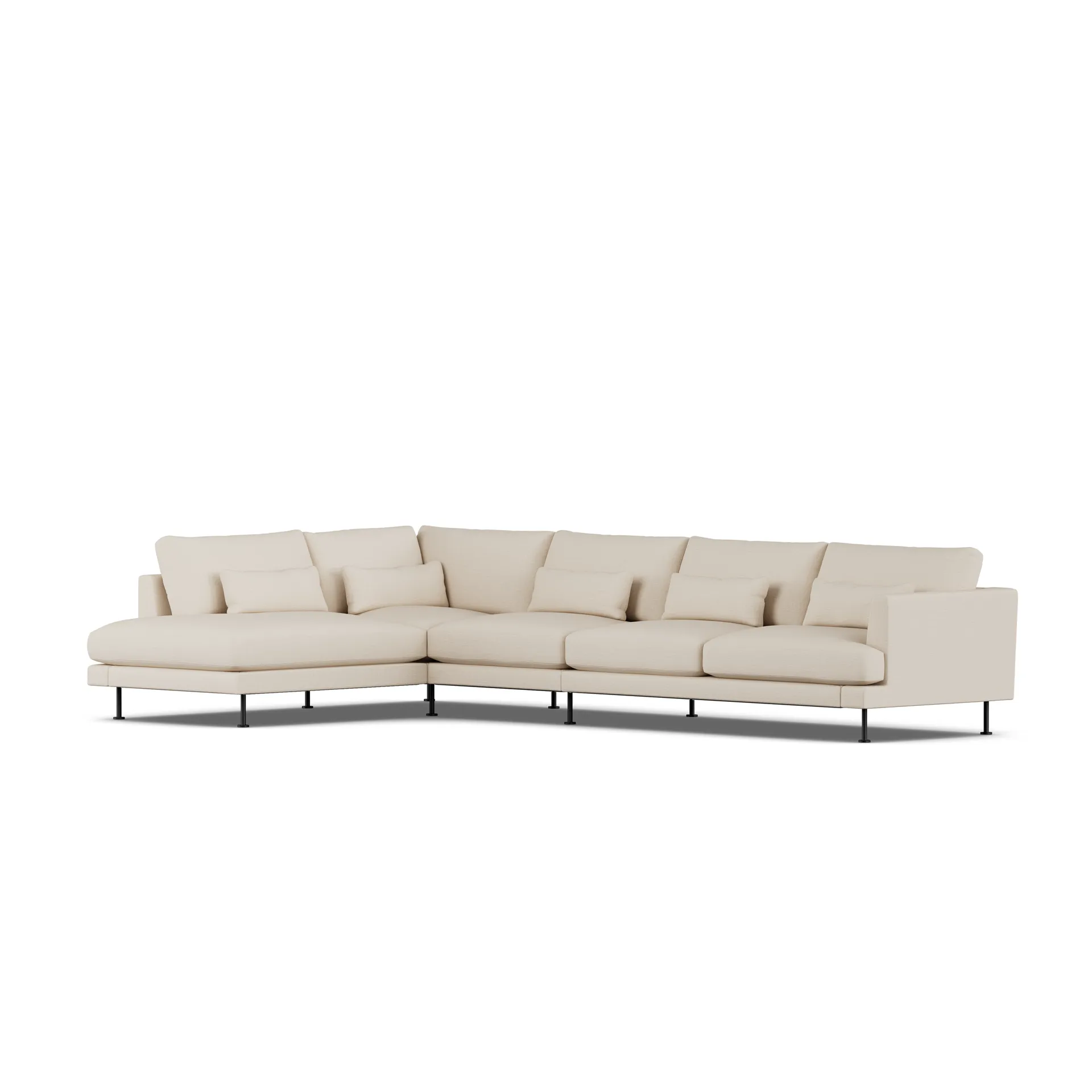 Bredhult sofa, Same Beige 6670-sort stål, 4-pers. B2 1898