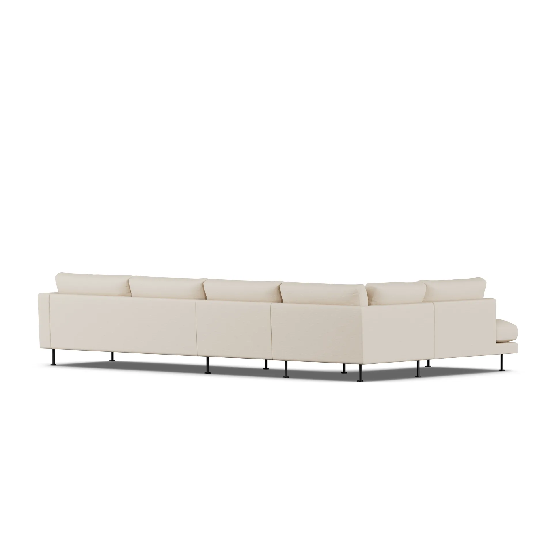 Bredhult sofa, Same Beige 6670-sort stål, 4-pers. B2 1898