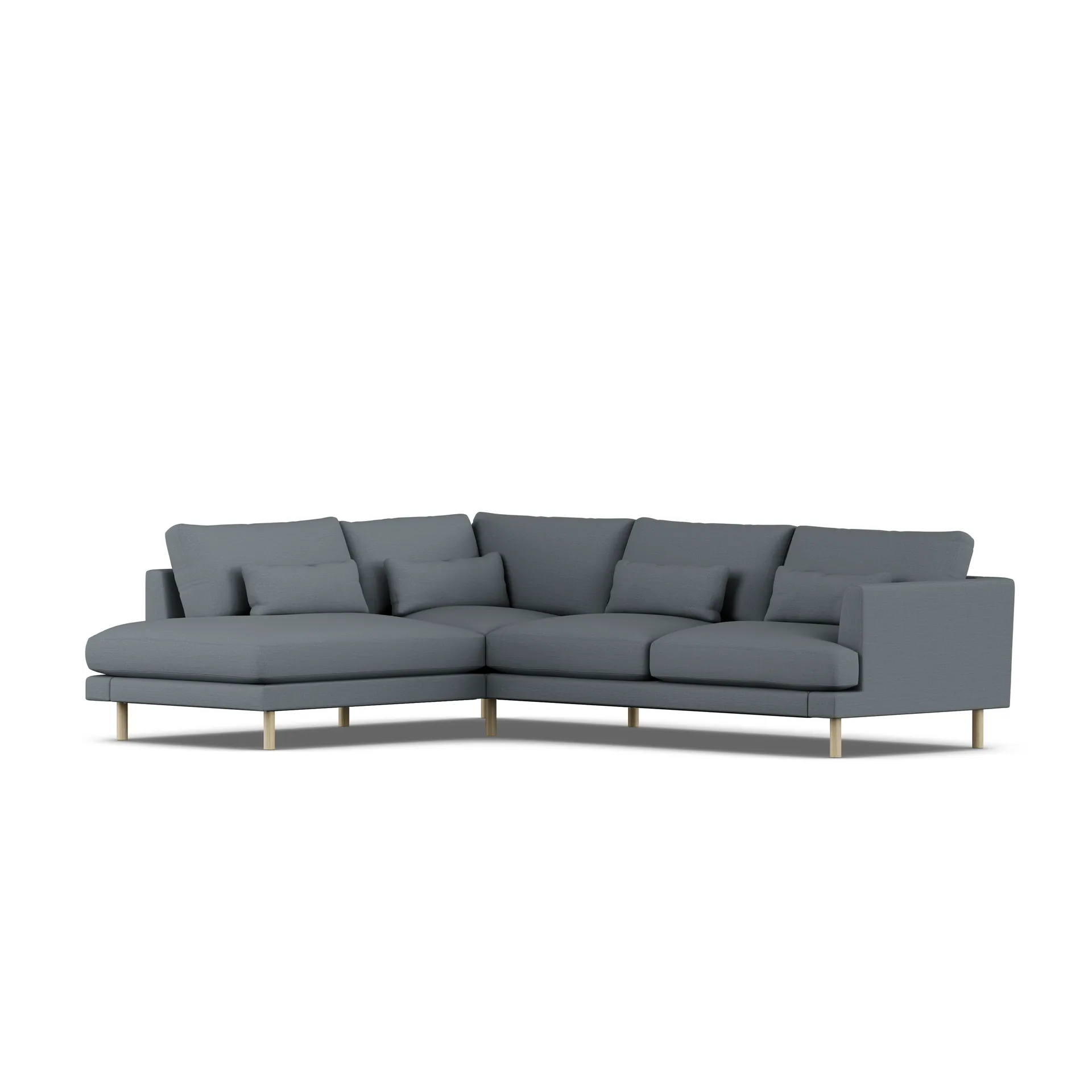 Bredhult sofa, Same Blue 6678-hvidolieret eg, 3-pers. A2 1898
