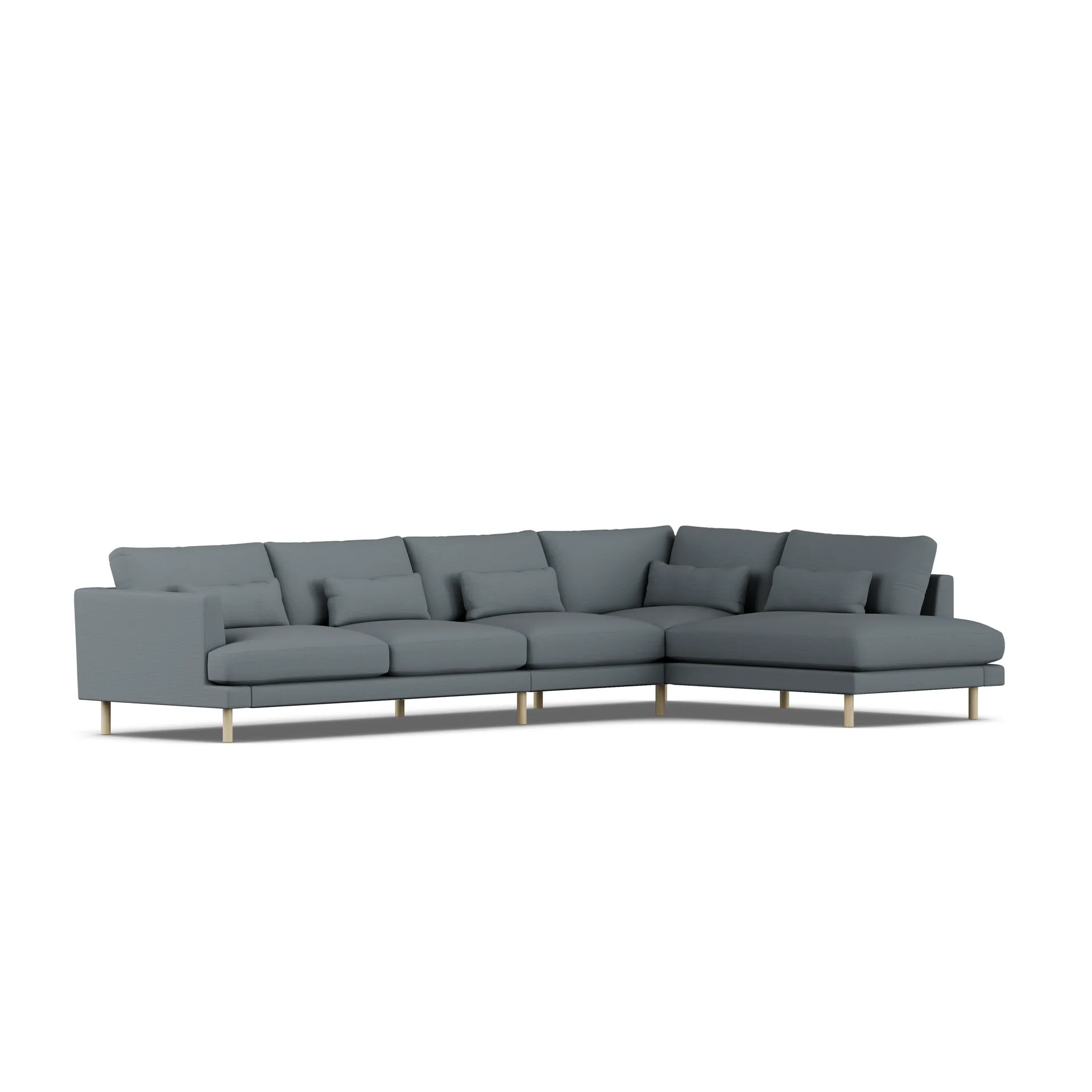 Bredhult sofa, Same Blue 6678-hvidolieret eg, 4-pers. B1 1898