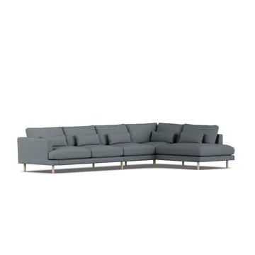 Bredhult sofa - Same Blue 6678-hvidolieret eg, 4-pers. B1 - 1898