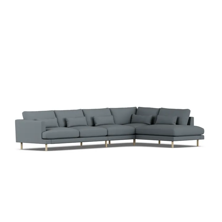 Bredhult sofa - Same Blue 6678-hvidolieret eg, 4-pers. B1 - 1898