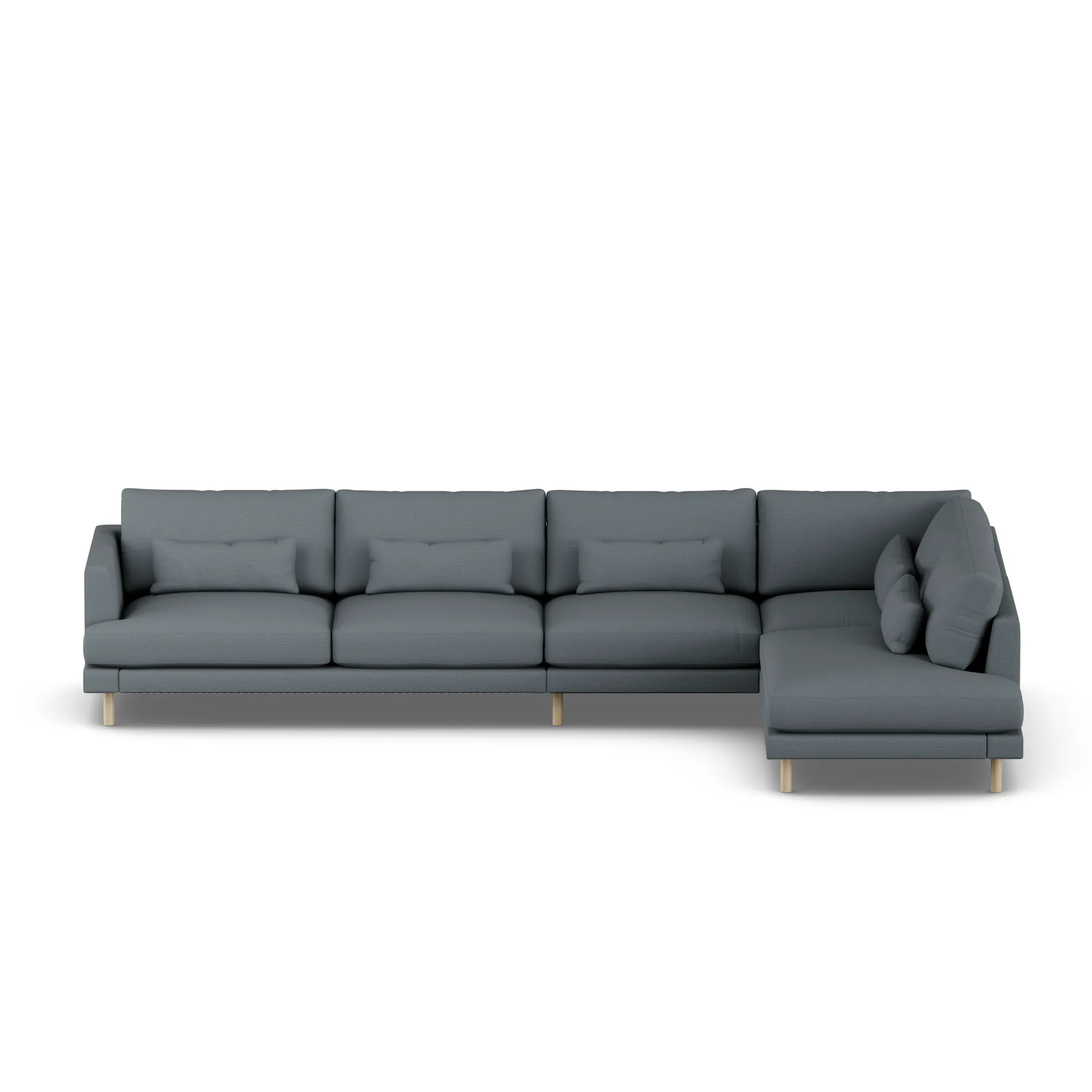 Bredhult sofa, Same Blue 6678-hvidolieret eg, 4-pers. B1 1898