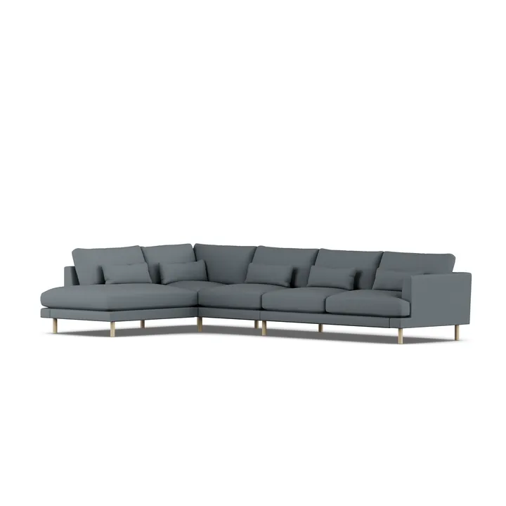 Bredhult sofa - Same Blue 6678-hvidolieret eg, 4-pers. B2 - 1898