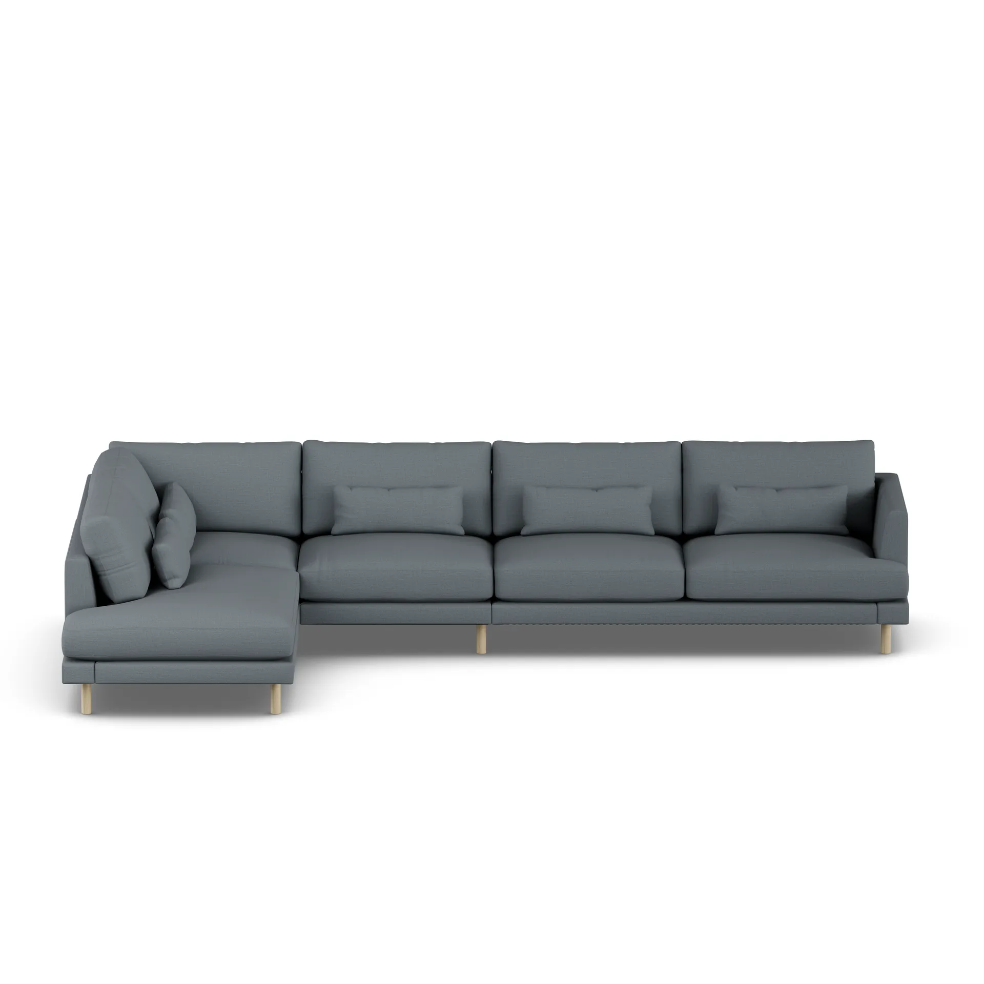 Bredhult sofa, Same Blue 6678-hvidolieret eg, 4-pers. B2 1898