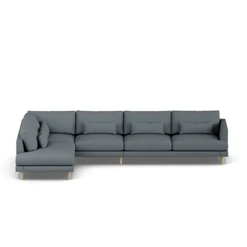 Bredhult sofa - Same Blue 6678-hvidolieret eg, 4-pers. B2 - 1898
