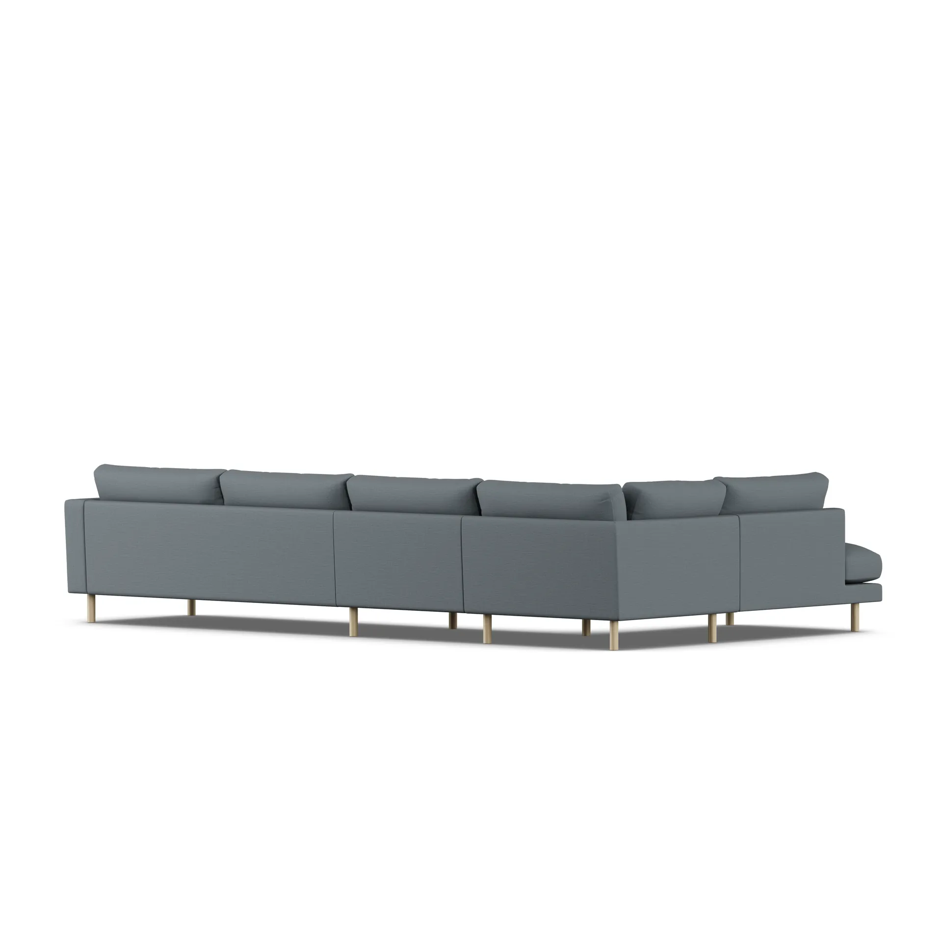 Bredhult sofa, Same Blue 6678-hvidolieret eg, 4-pers. B2 1898