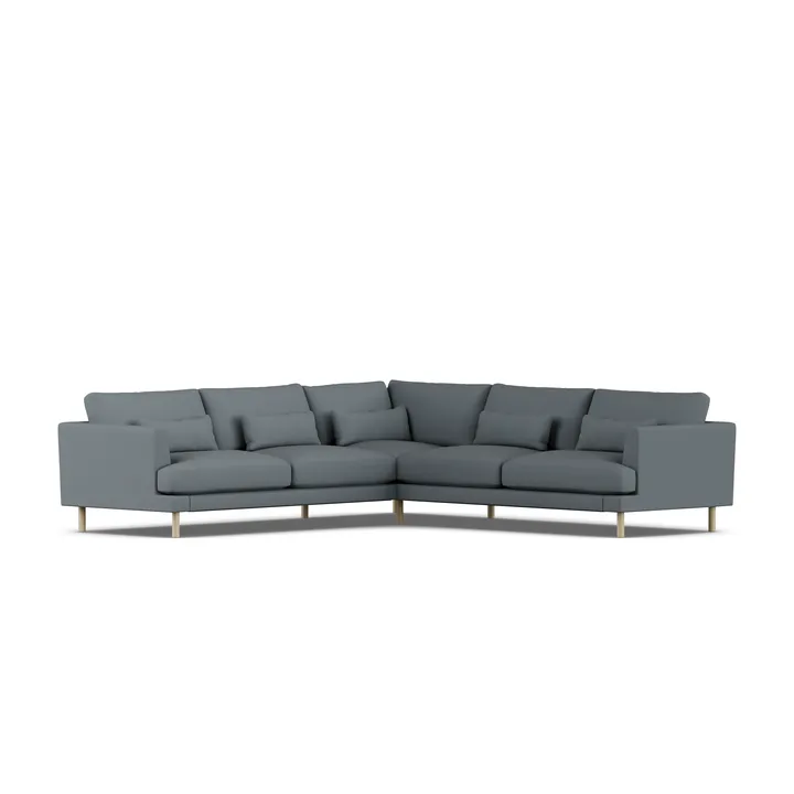 Bredhult sofa - Same Blue 6678-hvidolieret eg, hjørnesofa F - 1898