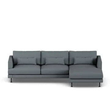 Bredhult sofa - Same Blue 6678-sort stål, 2,5-pers. C1 - 1898