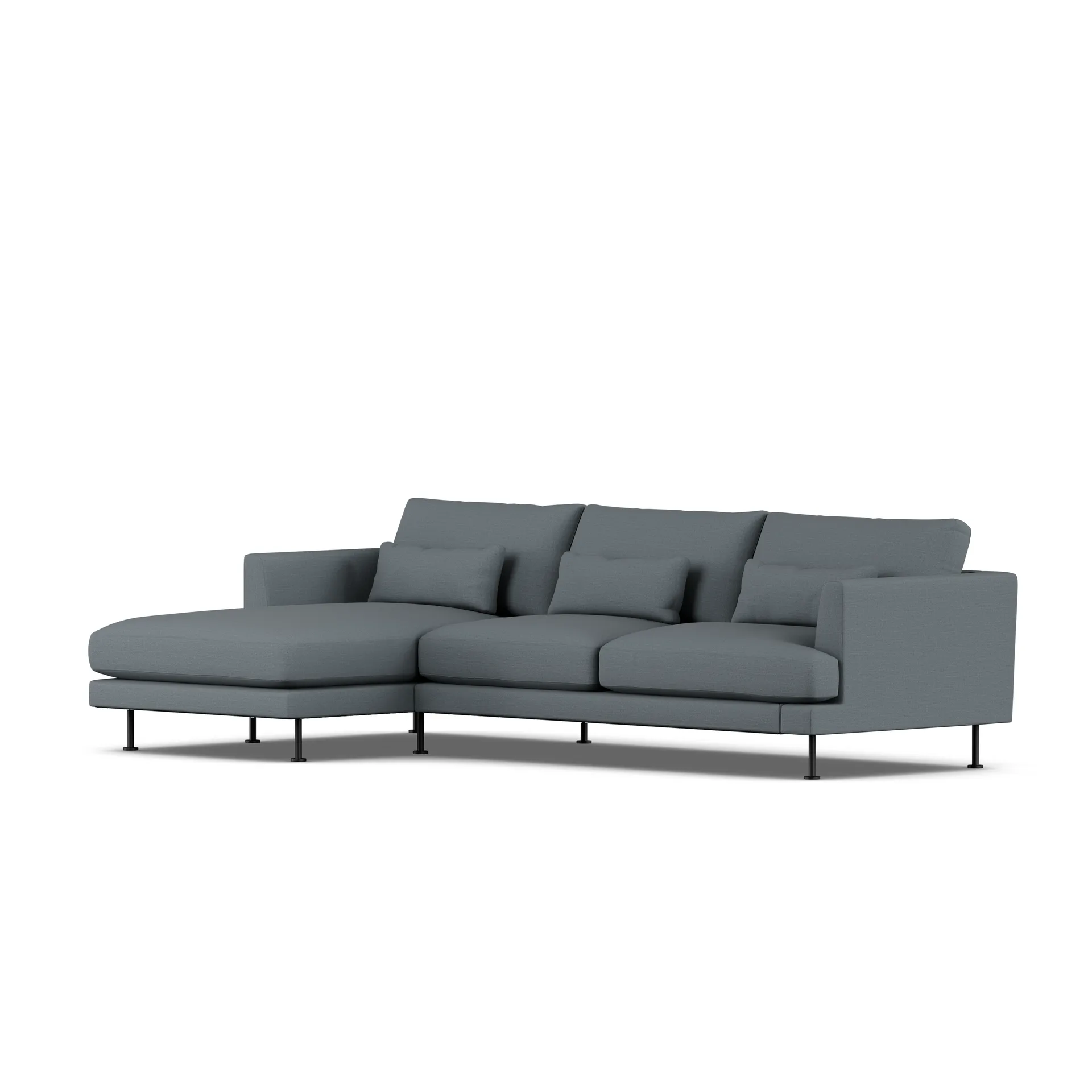 Bredhult sofa, Same Blue 6678-sort stål, 2,5-pers. C2 1898