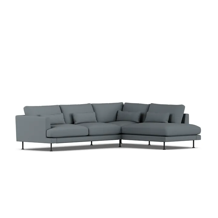 Bredhult sofa - Same Blue 6678-sort stål, 3-pers. A1 - 1898