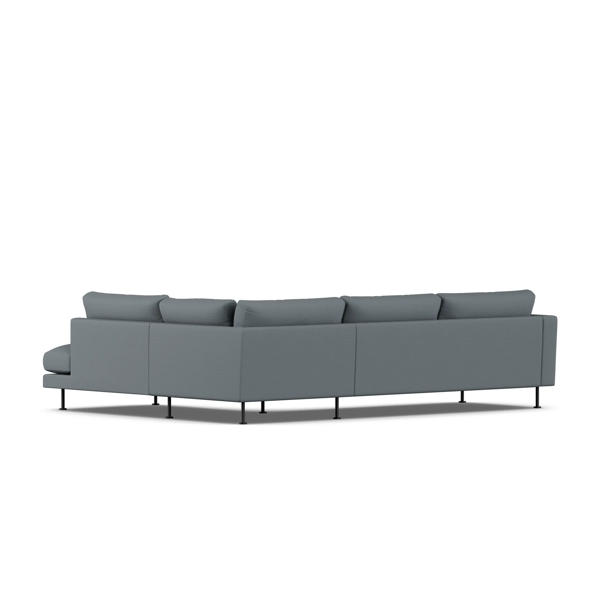 Bredhult sofa, Same Blue 6678-sort stål, 3-pers. A1 1898