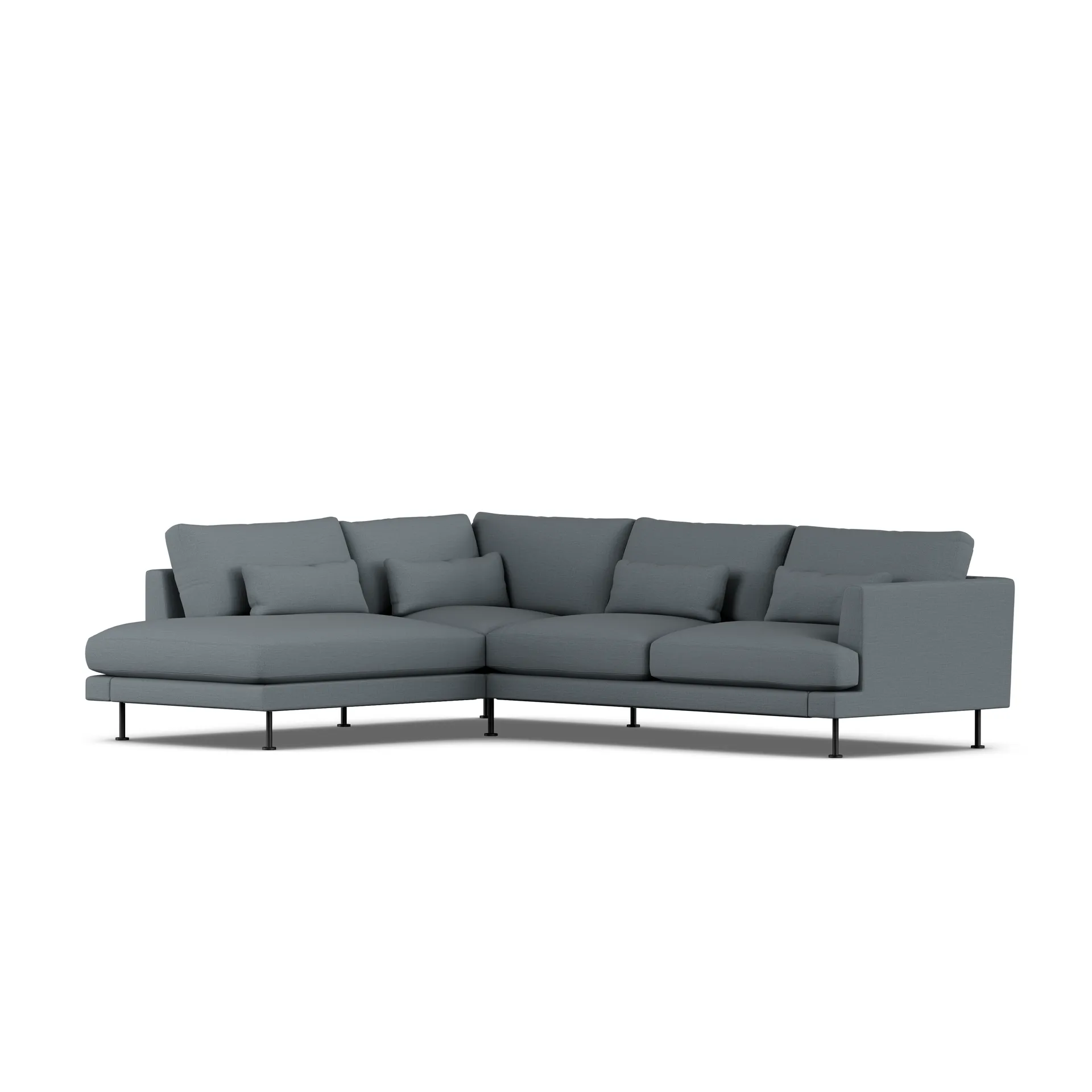 Bredhult sofa, Same Blue 6678-sort stål, 3-pers. A2 1898