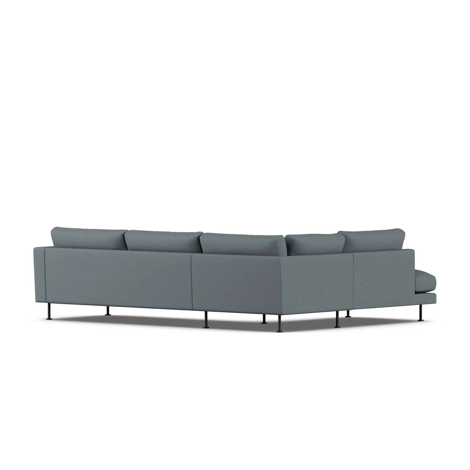 Bredhult sofa, Same Blue 6678-sort stål, 3-pers. A2 1898