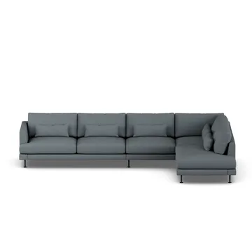 Bredhult sofa - Same Blue 6678-sort stål, 4-pers. B1 - 1898