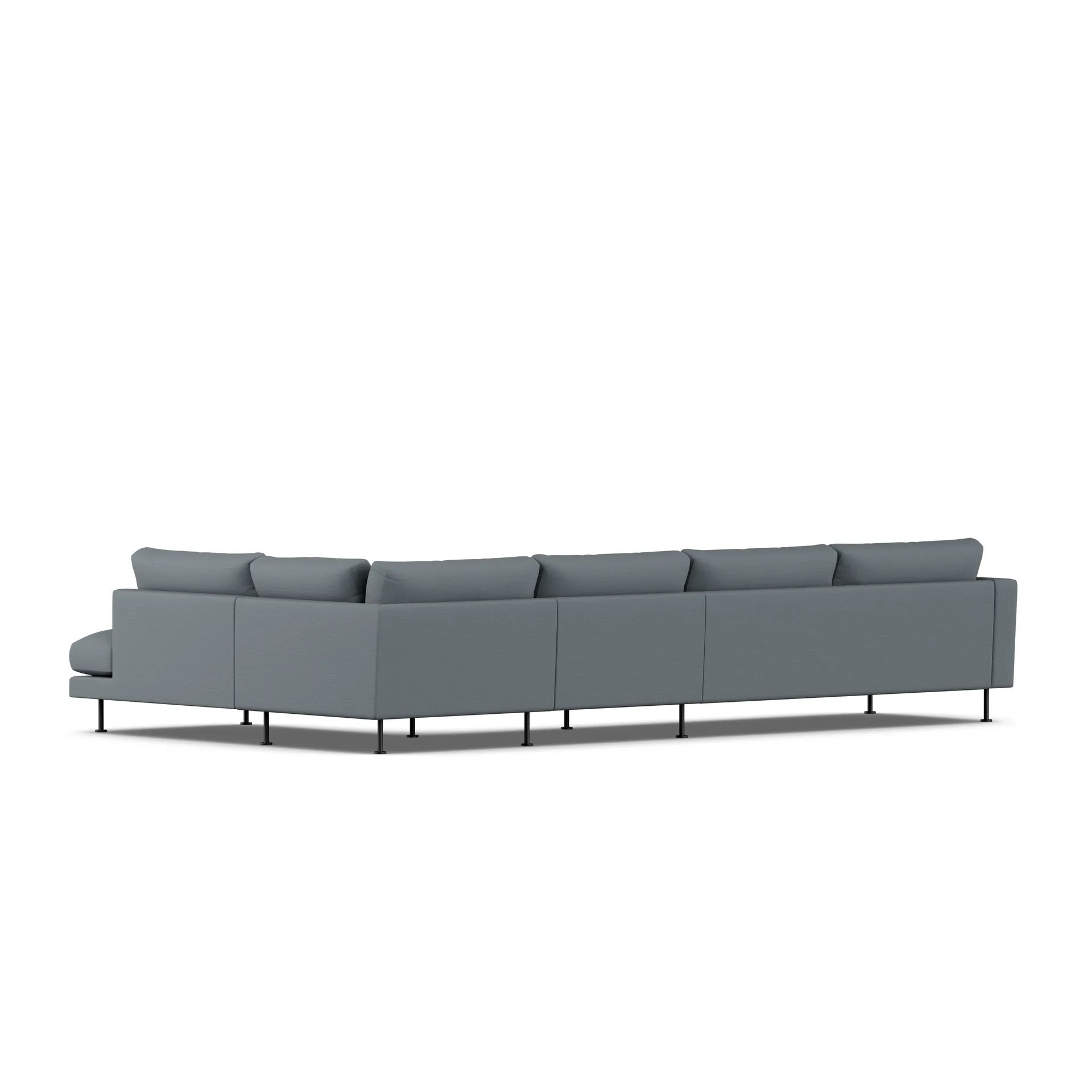 Bredhult sofa, Same Blue 6678-sort stål, 4-pers. B1 1898
