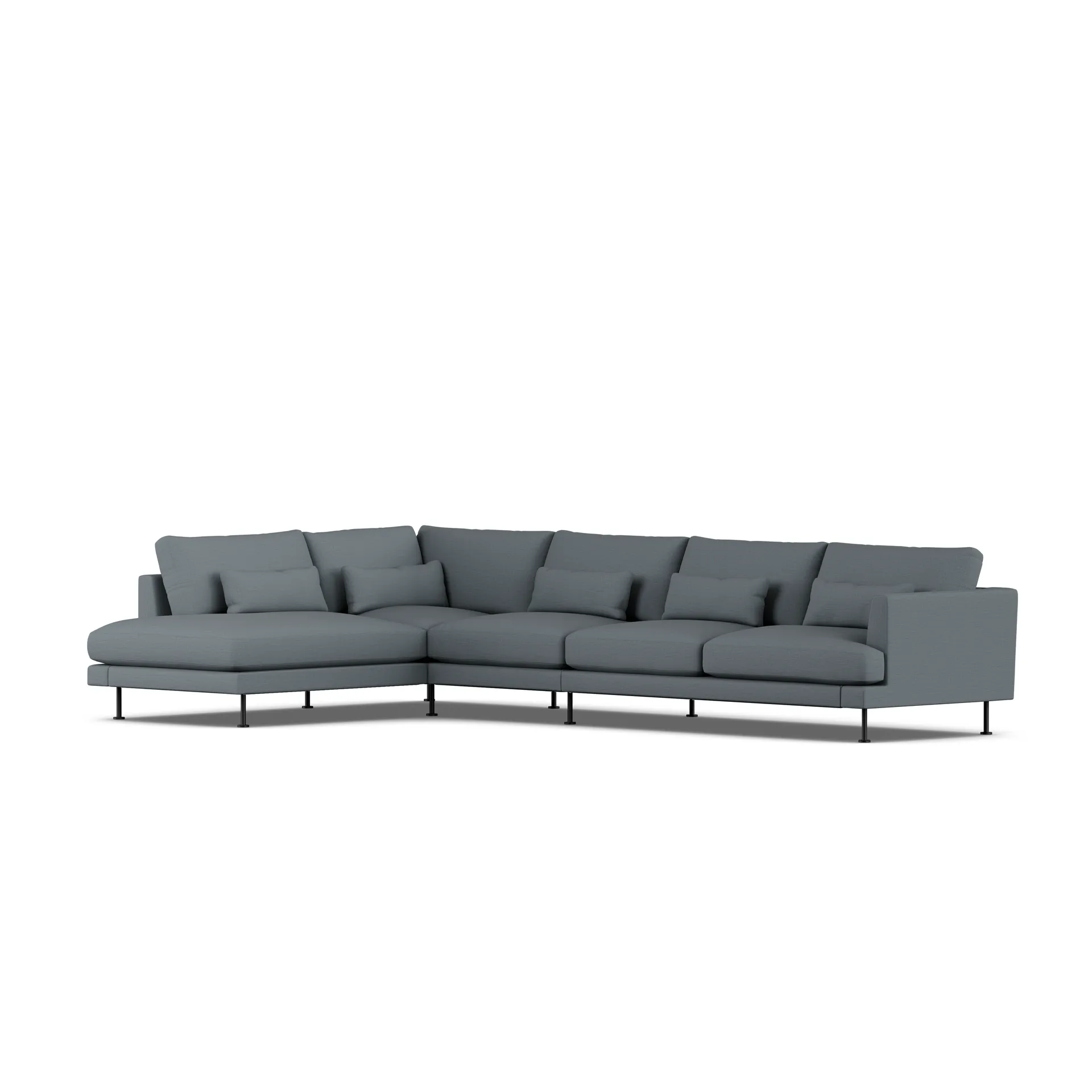 Bredhult sofa, Same Blue 6678-sort stål, 4-pers. B2 1898