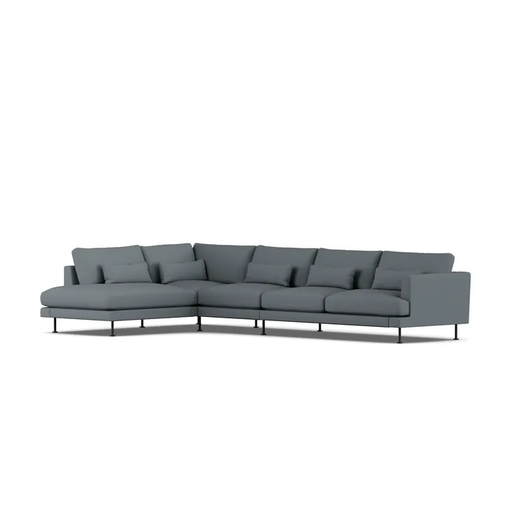 Bredhult sofa - Same Blue 6678-sort stål, 4-pers. B2 - 1898