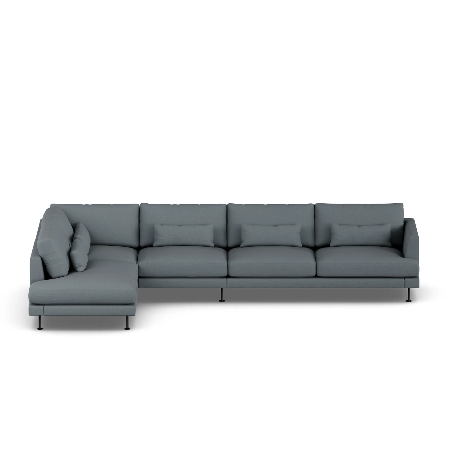 Bredhult sofa, Same Blue 6678-sort stål, 4-pers. B2 1898