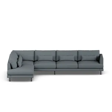 Bredhult sofa - Same Blue 6678-sort stål, 4-pers. B2 - 1898