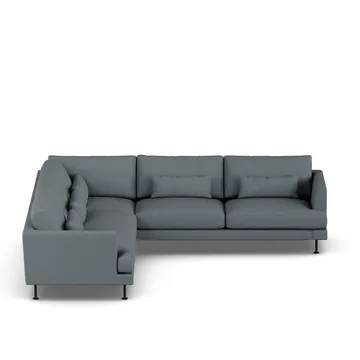 Bredhult sofa - Same Blue 6678-sort stål, hjørnesofa F - 1898