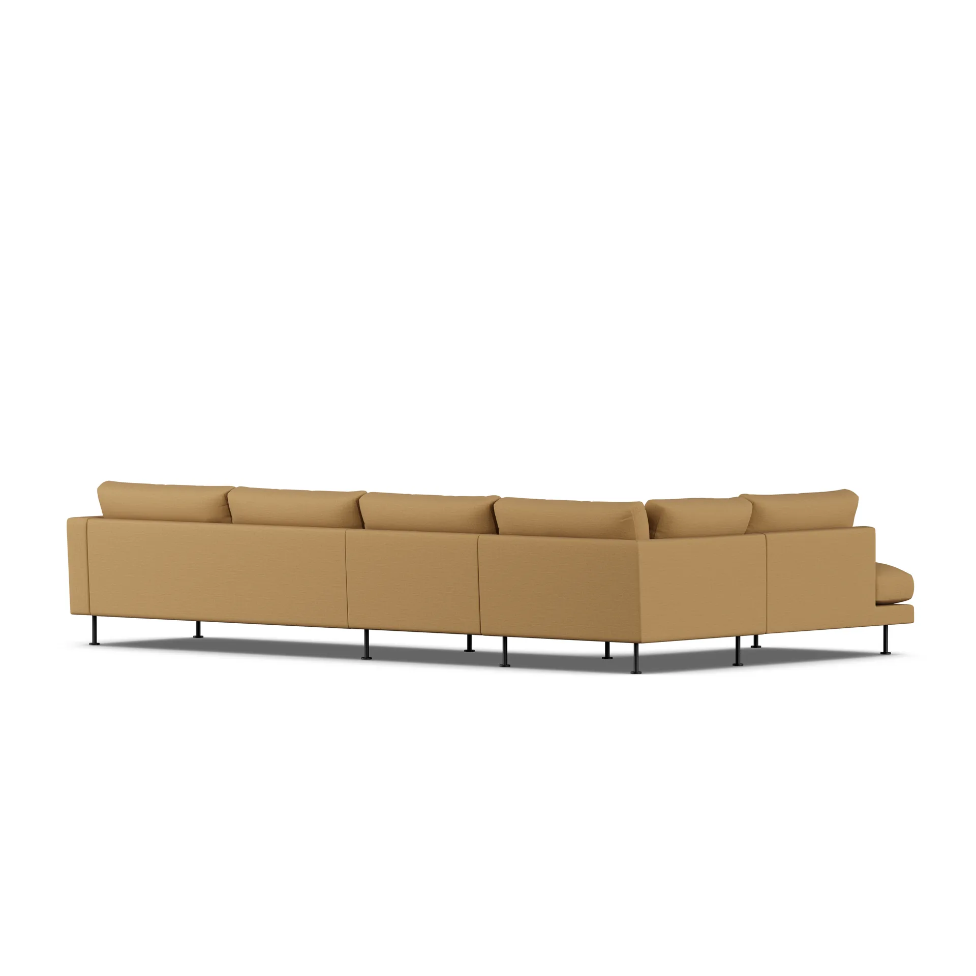 Bredhult sofa, Same Ochre 6676-sort stål, 4-pers. B2 1898