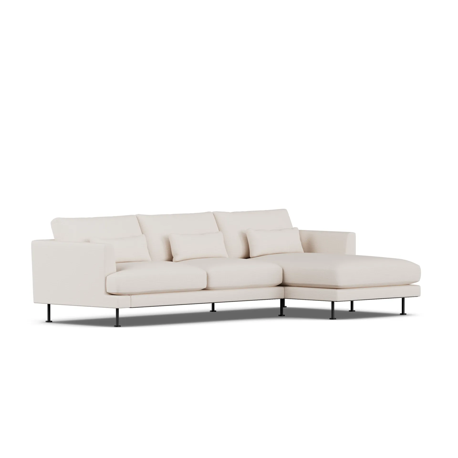 Bredhult sofa, Same Off White 6671-sort stål, 2,5-pers. C1 1898