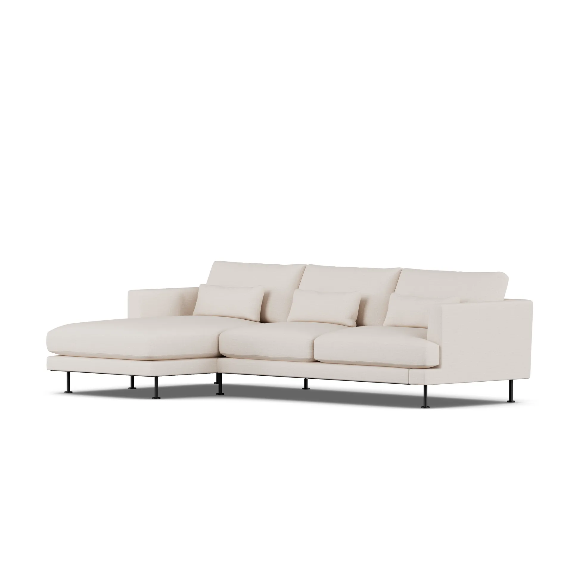 Bredhult sofa, Same Off White 6671-sort stål, 2,5-pers. C2 1898