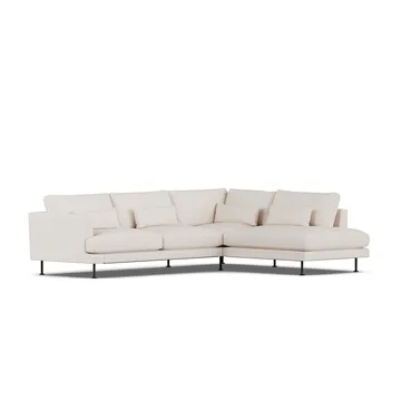 Bredhult sofa - Same Off White 6671-sort stål, 3-pers. A1 - 1898