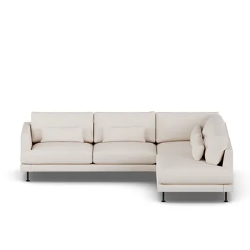 Bredhult sofa - Same Off White 6671-sort stål, 3-pers. A1 - 1898