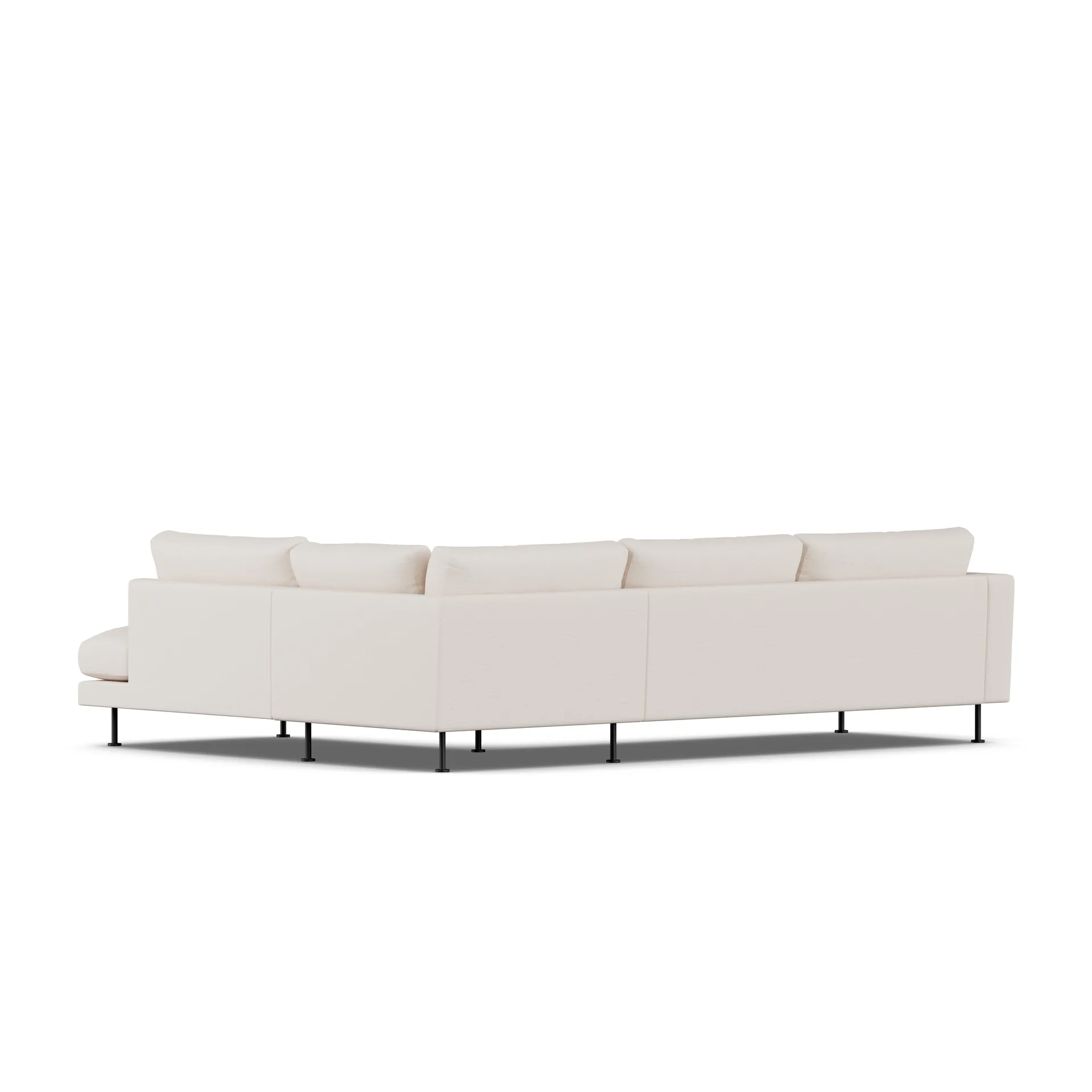 Bredhult sofa, Same Off White 6671-sort stål, 3-pers. A1 1898