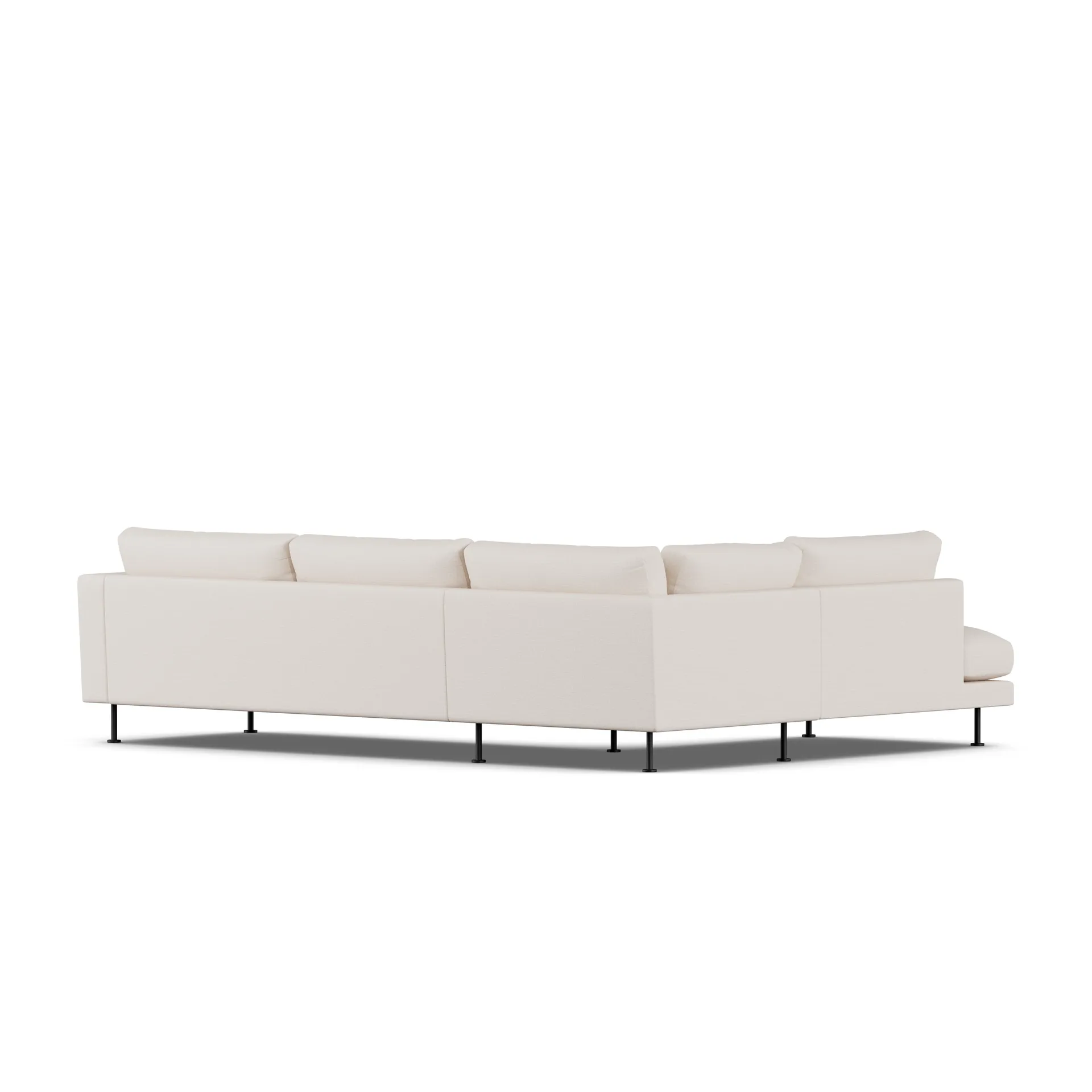 Bredhult sofa, Same Off White 6671-sort stål, 3-pers. A2 1898