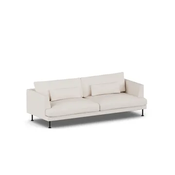 Bredhult sofa - Same Off White 6671-sort stål, 3-pers. - 1898
